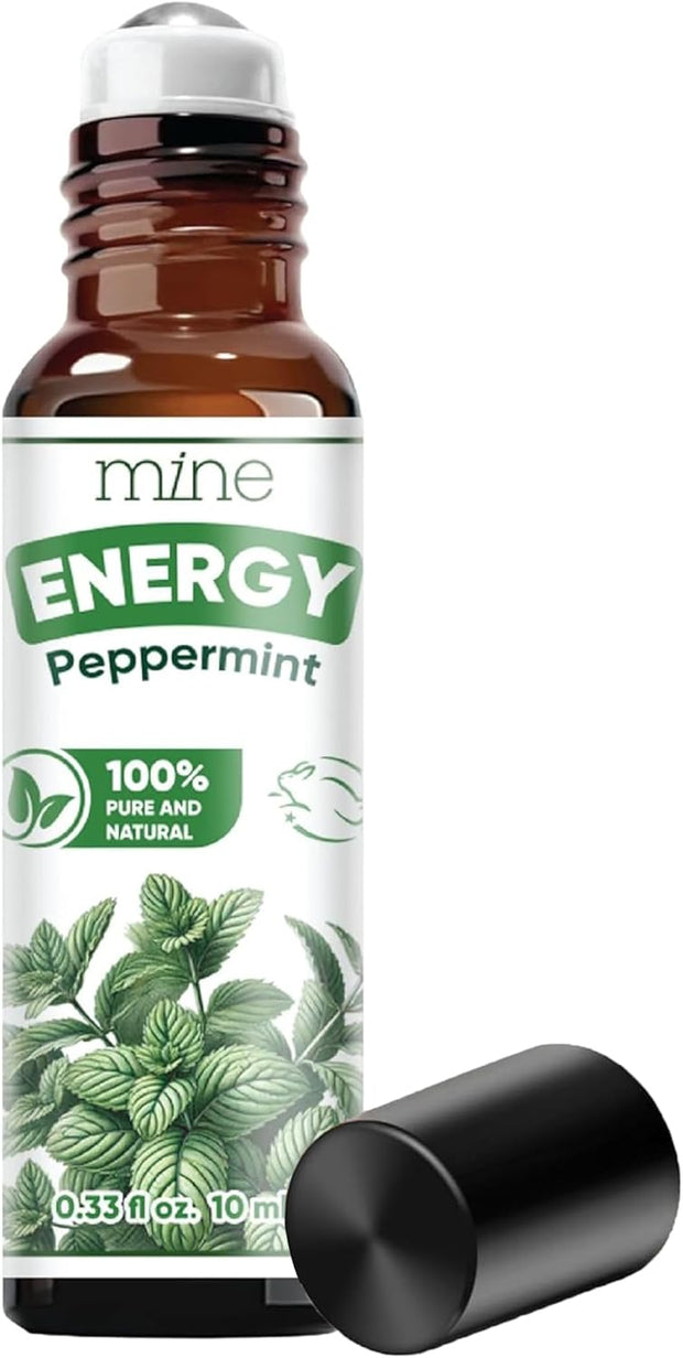 Mine Peppermint Essential Oil - Peppermint Oil Roll On, Pregnancy Nausea Relief & Morning Sickness Relief for Pregnant Women - Pregnancy Must Haves