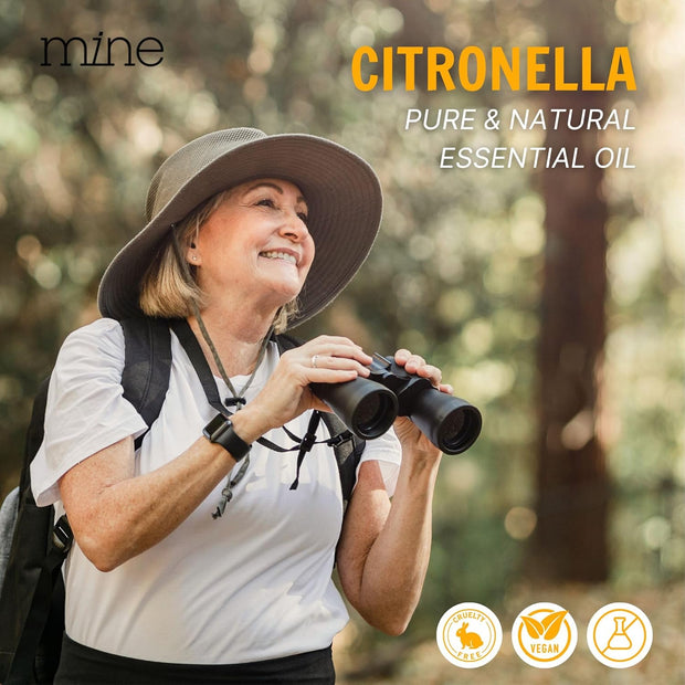 Mine Citronella Oil Roll On – Natural Citronella Essential Oil for Skin, Roller for Outdoor Camping, Hiking, Picnics, Travel